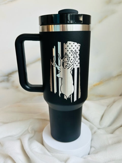 Deer Vertical Flag 40oz Tumbler