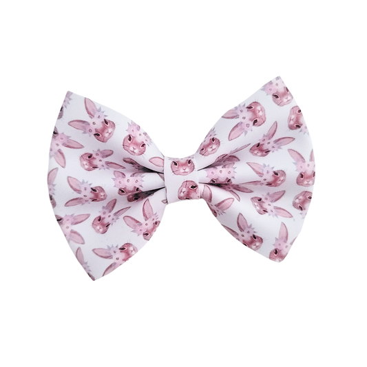 Luna Hair Bow | Vegan Leather Bow | Floral Bunny