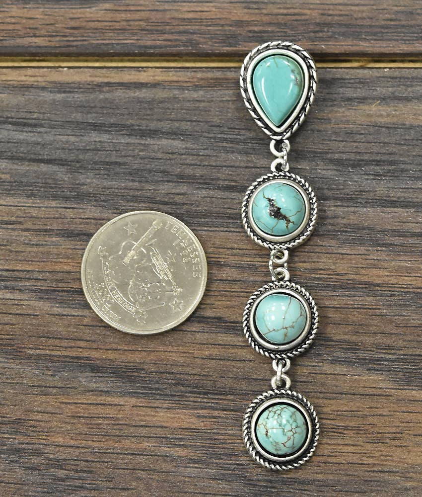 721092, Handmade Turquoise Post Earrings