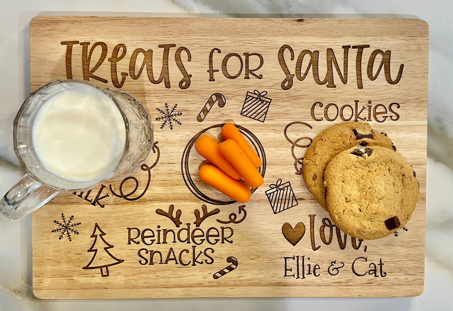 Treats for Santa Engraved Board