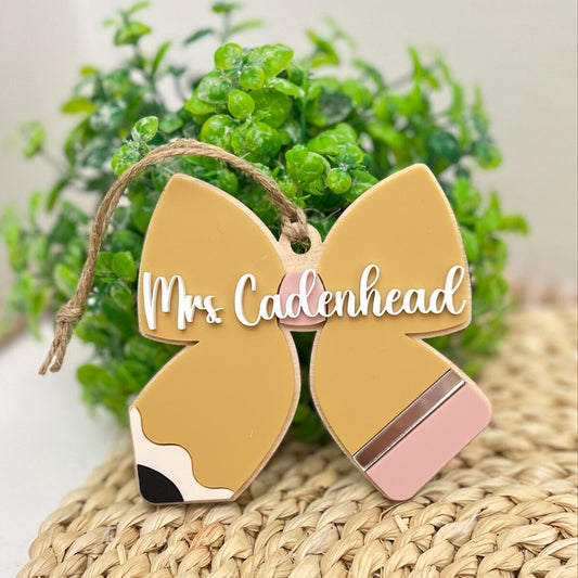 Teacher Bow Ornament