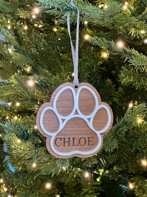 Personalized Paw Print Ornament