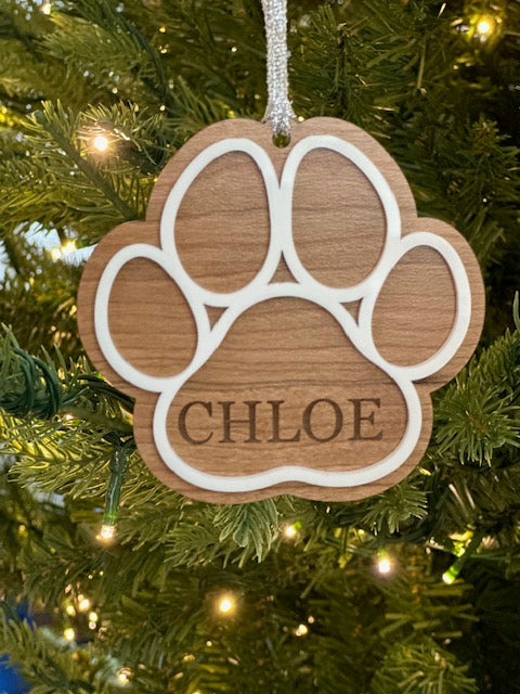 Personalized Paw Print Ornament