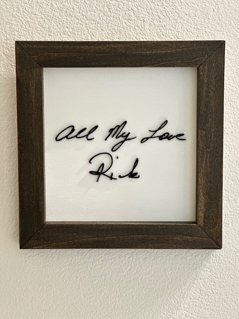 3D Custom Handwritten Art