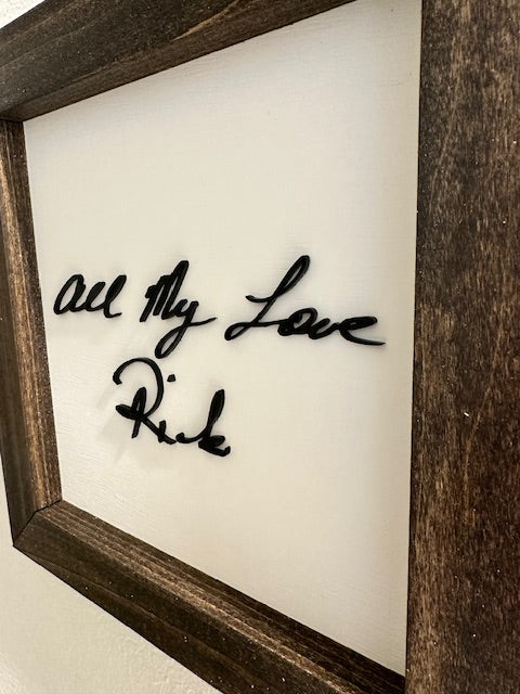 3D Custom Handwritten Art