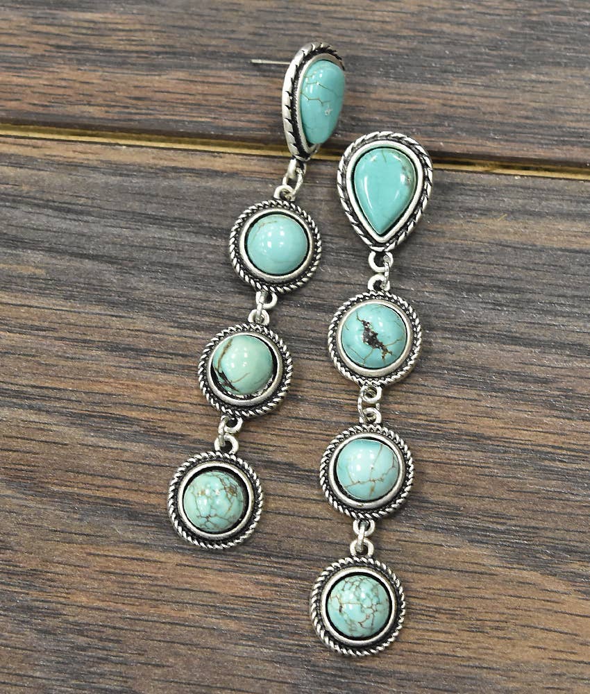 721092, Handmade Turquoise Post Earrings