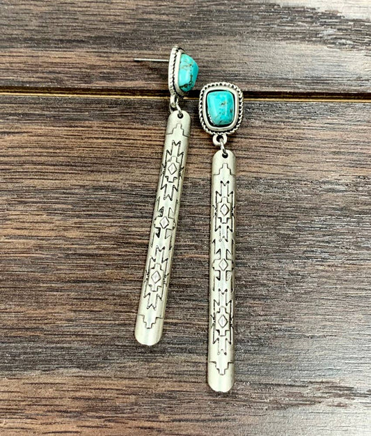 722690, Aztec Post Earrings
