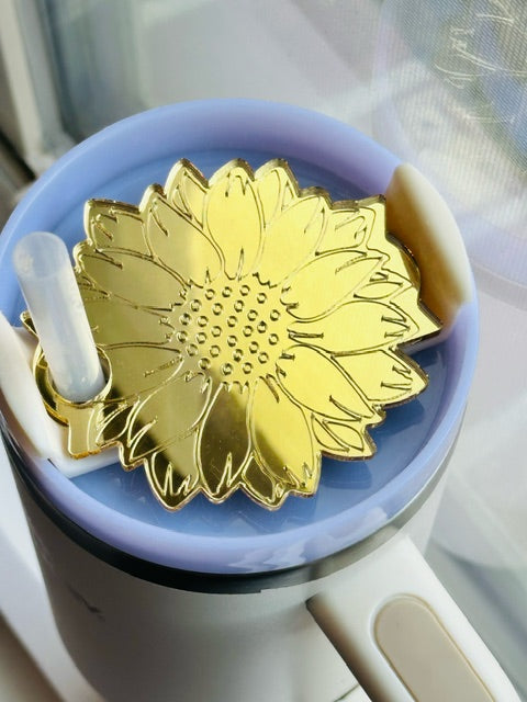 Gold Sunflower Tumbler Topper