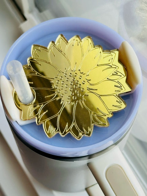 Gold Sunflower Tumbler Topper